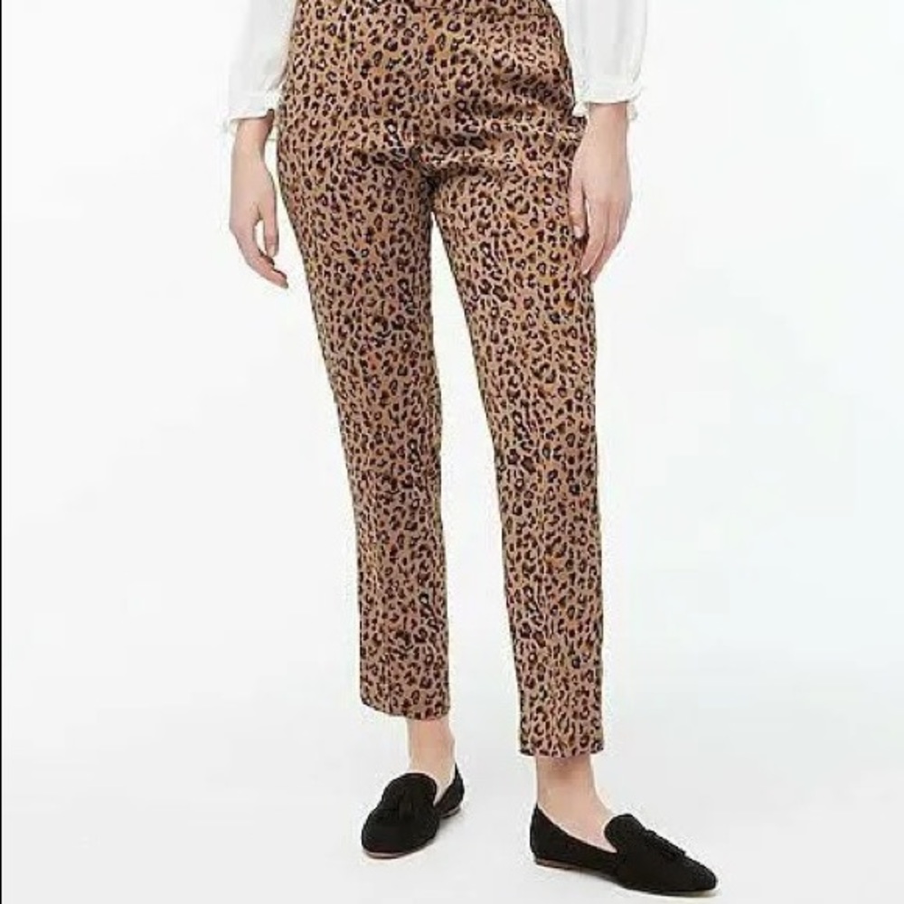 J crew Jamie leopard print pant w elastic waist, sz 6 $89.50 NWT